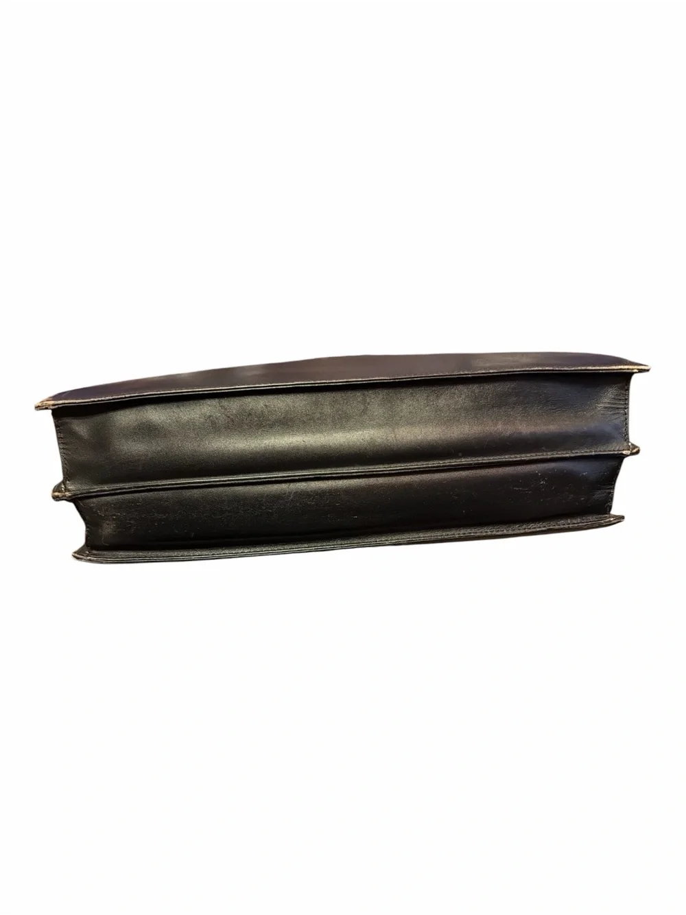 Vintage Alfred Dunhill Black Leather Flap Briefcase Gold Combination Lock